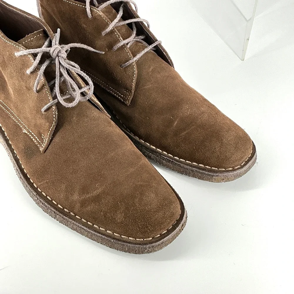Johnston & Murphy Size 10.5 Brown Suede Chukka Desert Boots Copeland Crepe Gum